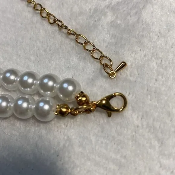 Fancy Pearl Dog Bling Necklace Collar - Picture 3 of 5